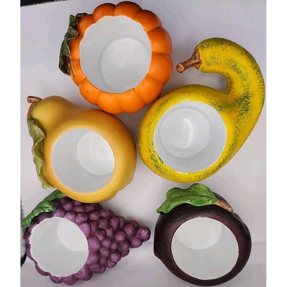 Partylite HARVEST MEDLEY Votive Candle Holders Fall Fruit Veggies P7258 ~ NICE! - Picture 12 of 16